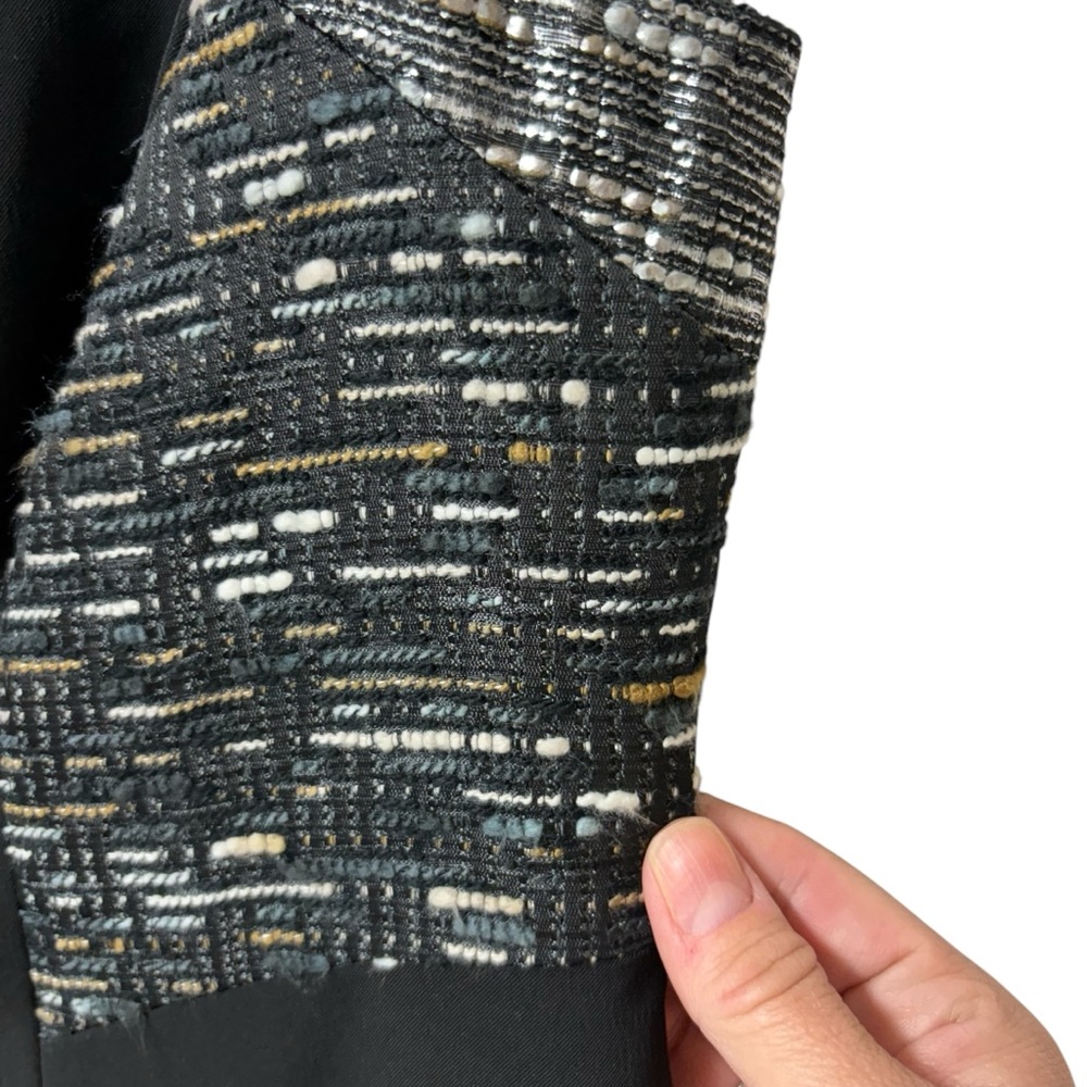 Nicole Miller Black Metallic Patchwork Tweed Leat… - image 6